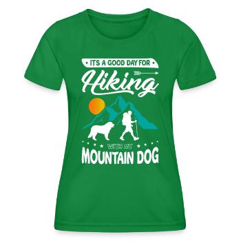 Randonner avec mon chien de montagne - T-shirt sport Femme - vert - Devant - AI Model Female 172 dark (172cm)