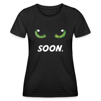 Katzenaugen bald grün - Frauen Funktions-T-Shirt - Schwarz - Vorne - AI Model Female 172 light (172cm)