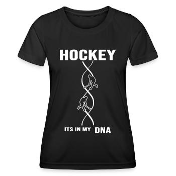 Hockey sur gazon Joueur de hockey « Hockey DNA » - T-shirt sport Femme - noir - Devant - AI Model Female 172 light (172cm)