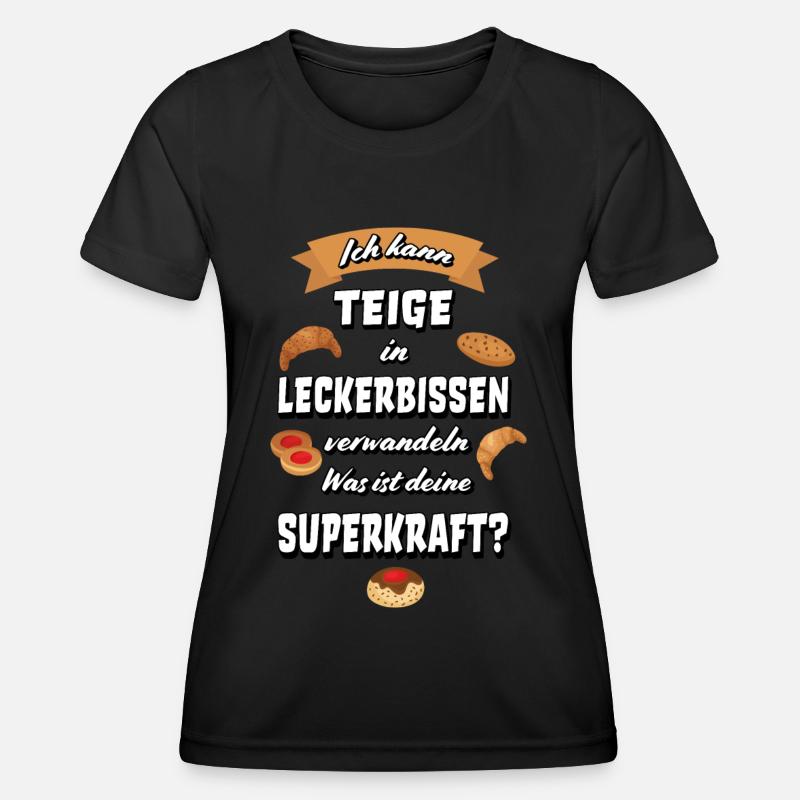 Bäcker backen Bäckerin Hobby Bäcker Geschenkidee - Frauen Funktions-T-Shirt - Schwarz