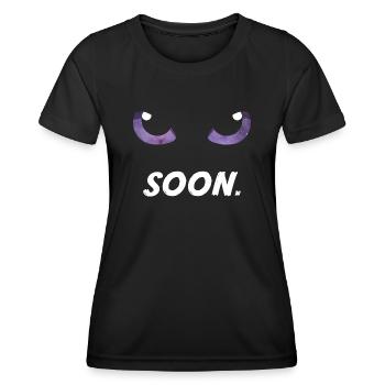 Katzenaugen bald lila - Frauen Funktions-T-Shirt - Schwarz - Vorne - AI Model Female 172 light (172cm)