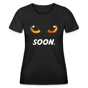 Katzenaugen Orange bald - Frauen Funktions-T-Shirt - Schwarz - Vorne - AI Model Female 172 light (172cm)