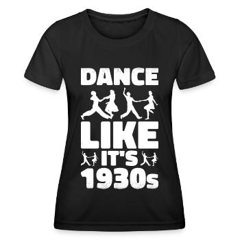 Lindy Hop Tänzer Swing Tanzpaar Swing Dance - Frauen Funktions-T-Shirt - Schwarz - Vorne - AI Model Female 172 light (172cm)