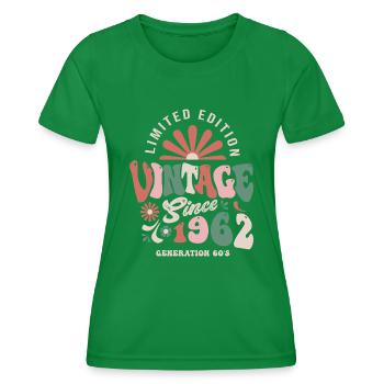 1962 Anniversaire 1962 vintage - T-shirt sport Femme - vert - Devant - AI Model Female 172 dark (172cm)