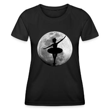 Ballerine dans la pleine lune Ballet Danse - T-shirt sport Femme - noir - Devant - AI Model Female 172 light (172cm)