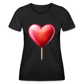 Heart Lolly - Women's Functional T-Shirt - black - Front - AI Model Female 172 light (172cm)