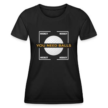 Hockey sur gazon Équipe de hockey « Balles de hockey » - T-shirt sport Femme - noir - Devant - AI Model Female 172 light (172cm)