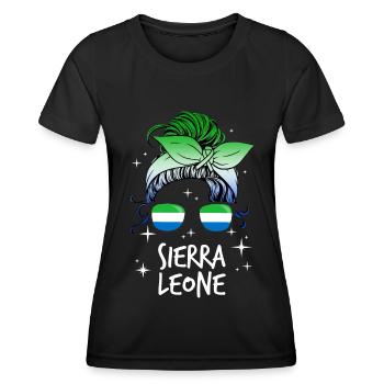 Sierra Leone - Frauen Funktions-T-Shirt - Schwarz - Vorne - AI Model Female 172 light (172cm)