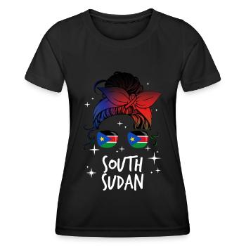 South Sudan - Women's Functional T-Shirt - black - Front - AI Model Female 172 light (172cm)