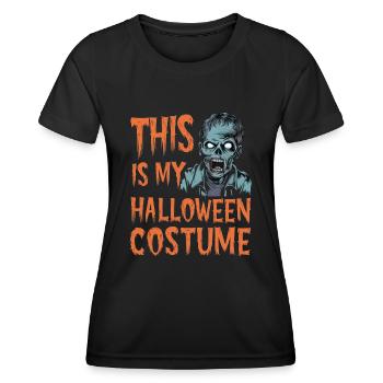C’est mon costume d’Halloween - Zombie - T-shirt sport Femme - noir - Devant - AI Model Female 172 light (172cm)