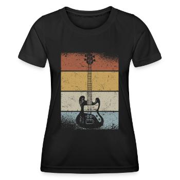 Retro Bass Guitar Musician Bassist Bass Player - Women's Functional T-Shirt - black - Front - AI Model Female 172 light (172cm)