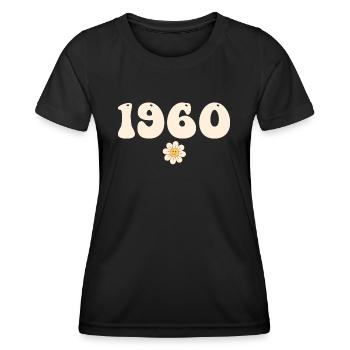1960 - Cadeau né en 1960 - T-shirt sport Femme - noir - Devant - AI Model Female 172 light (172cm)