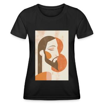Boho Jésus Art mural, téléchargement numérique, - T-shirt sport Femme - noir - Devant - AI Model Female 172 light (172cm)