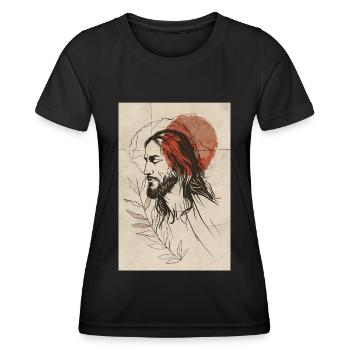 Contemporary Minimalist Jesus - Women's Functional T-Shirt - black - Front - AI Model Female 172 light (172cm)
