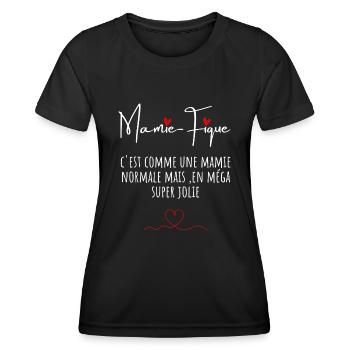 Mamie-fique mamie magnifique - T-shirt sport Femme - noir - Devant - AI Model Female 172 light (172cm)