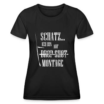 Drop Shot Angeln Montage Geschenk - Frauen Funktions-T-Shirt - Schwarz - Vorne - AI Model Female 172 light (172cm)