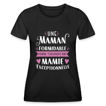 Une maman formidable donne toujours une mamie - T-shirt sport Femme - noir - Devant - AI Model Female 172 light (172cm)