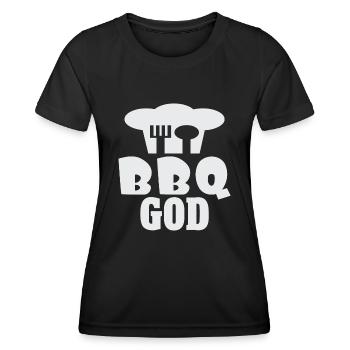 BBQ DIEU - T-shirt sport Femme - noir - Devant - AI Model Female 172 light (172cm)