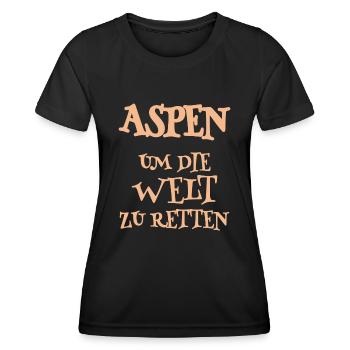 Helfer Aspen - Frauen Funktions-T-Shirt - Schwarz - Vorne - AI Model Female 172 light (172cm)