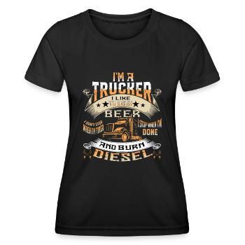 LKW Fahrer Chauffeur de camion - T-shirt sport Femme - noir - Devant - AI Model Female 172 light (172cm)