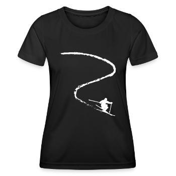 Skiing Ski fahren Ski Motiv für Schi Fahrer - Frauen Funktions-T-Shirt - Schwarz - Vorne - AI Model Female 172 light (172cm)