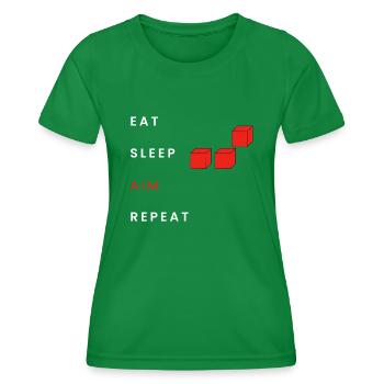 Eat Sleep Aim Repeat - Women's Functional T-Shirt - kelly green - Front - AI Model Female 172 dark (172cm)
