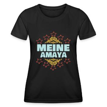 Geschenk für Amaya - Frauen Funktions-T-Shirt - Schwarz - Vorne - AI Model Female 172 light (172cm)