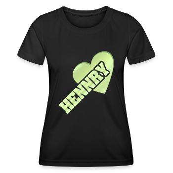 Liebe für Hennry Gold Love - Frauen Funktions-T-Shirt - Schwarz - Vorne - AI Model Female 172 light (172cm)