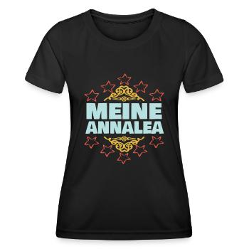 Mädchen Annalea - Frauen Funktions-T-Shirt - Schwarz - Vorne - AI Model Female 172 light (172cm)