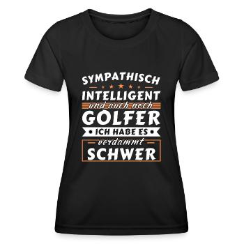 Sympathisch und intelligent - Golfer Edition - Frauen Funktions-T-Shirt - Schwarz - Vorne - AI Model Female 172 light (172cm)