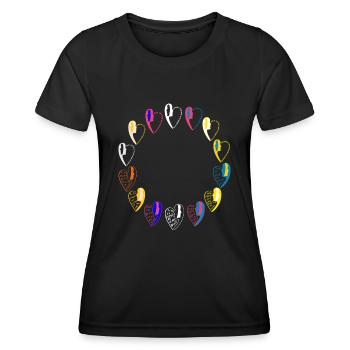 bracelet à messages d'amour. - T-shirt sport Femme - noir - Devant - AI Model Female 172 light (172cm)