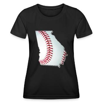 Géorgie (États-Unis) | Vrai baseball | Carte - T-shirt sport Femme - noir - Devant - AI Model Female 172 light (172cm)