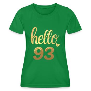 Hello 93 doré - T-shirt sport Femme - vert - Devant - AI Model Female 172 dark (172cm)