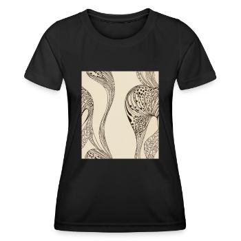 Abstraktes organisches Muster - Frauen Funktions-T-Shirt - Schwarz - Vorne - AI Model Female 172 light (172cm)