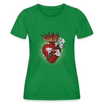 The Most Chaste Heart of Joseph - Women's Functional T-Shirt - kelly green - Front - AI Model Female 172 dark (172cm)
