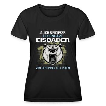 winterbader kälteresistent legendäre eisbader - Frauen Funktions-T-Shirt - Schwarz - Vorne - AI Model Female 172 light (172cm)