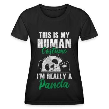 Panda Großer Panda China Niedlich - Frauen Funktions-T-Shirt - Schwarz - Vorne - AI Model Female 172 light (172cm)