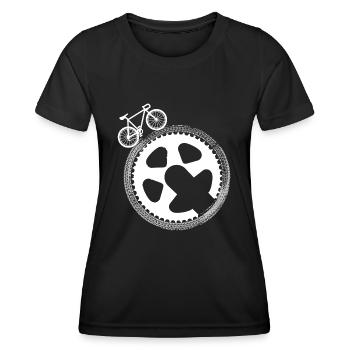 Radsport Bike Fahrrad Sport Radeln Biker Cycling - Frauen Funktions-T-Shirt - Schwarz - Vorne - AI Model Female 172 light (172cm)