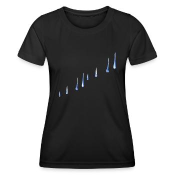 blaue wassertropfen linie wasser - Frauen Funktions-T-Shirt - Schwarz - Vorne - AI Model Female 172 light (172cm)