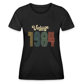 40ème Anniversaire Millésime 1984 - T-shirt sport Femme - noir - Devant - AI Model Female 172 light (172cm)