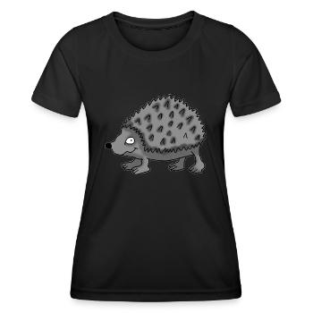 Hedgehog 1 - Women's Functional T-Shirt - black - Front - AI Model Female 172 light (172cm)