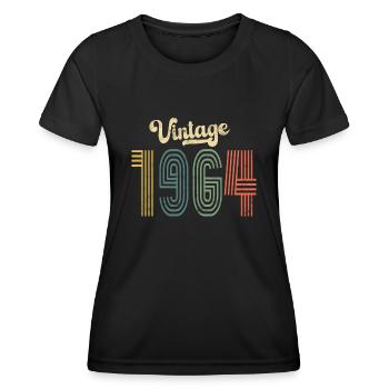 60ème Anniversaire Vintage 1964 - T-shirt sport Femme - noir - Devant - AI Model Female 172 light (172cm)