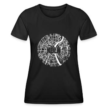 Köln – City Stadtplan Map Karte (weiß) - Frauen Funktions-T-Shirt - Schwarz - Vorne - AI Model Female 172 light (172cm)