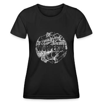 Wuppertal – City Stadtplan Map Karte (weiß) - Frauen Funktions-T-Shirt - Schwarz - Vorne - AI Model Female 172 light (172cm)