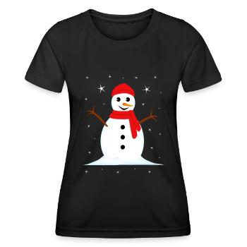 Schneemann Winter Weihnachten - Frauen Funktions-T-Shirt - Schwarz - Vorne - AI Model Female 172 light (172cm)