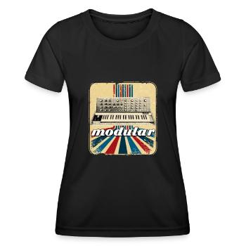 Synthesizer Retro ADSR Analog Modular Techno - Frauen Funktions-T-Shirt - Schwarz - Vorne - AI Model Female 172 light (172cm)
