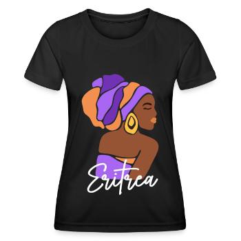 Eritrea Eritreische Flagge Asmara Black Heritage - Frauen Funktions-T-Shirt - Schwarz - Vorne - AI Model Female 172 light (172cm)