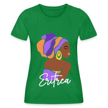 Eritrea Eritrean Flag Asmara Black Heritage - Women's Functional T-Shirt - kelly green - Front - AI Model Female 172 dark (172cm)