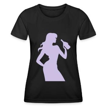Frau Spass Silhouette - Frauen Funktions-T-Shirt - Schwarz - Vorne - AI Model Female 172 light (172cm)