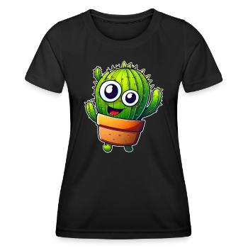 Mein kleiner grüner Kaktus - Frauen Funktions-T-Shirt - Schwarz - Vorne - AI Model Female 172 light (172cm)